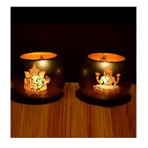 GLASS CANDLE HOLDER (SET 2 PC) | Diwali lighting