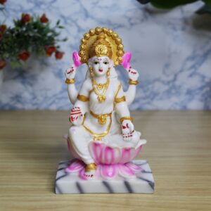 Lakshmi ji on lotus statue Colored