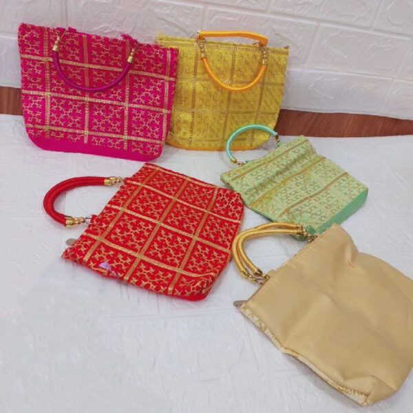 Gold checks hand purses