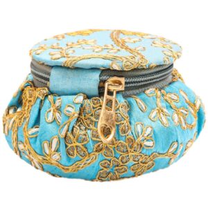 Gorgeously Crafted Blue Color Potli Shaped Box For Multipurpose Usage