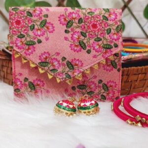Silk thread kundan bangles and envelope purse | return gifts