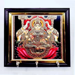 Tanjore art lakshmi art key hanger