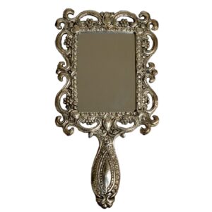 Oxidised hand mirror