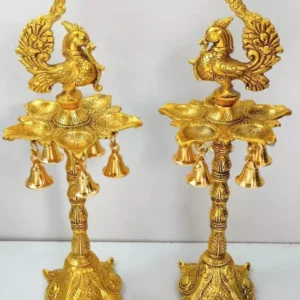 Peacock Deepam | Gold Plated