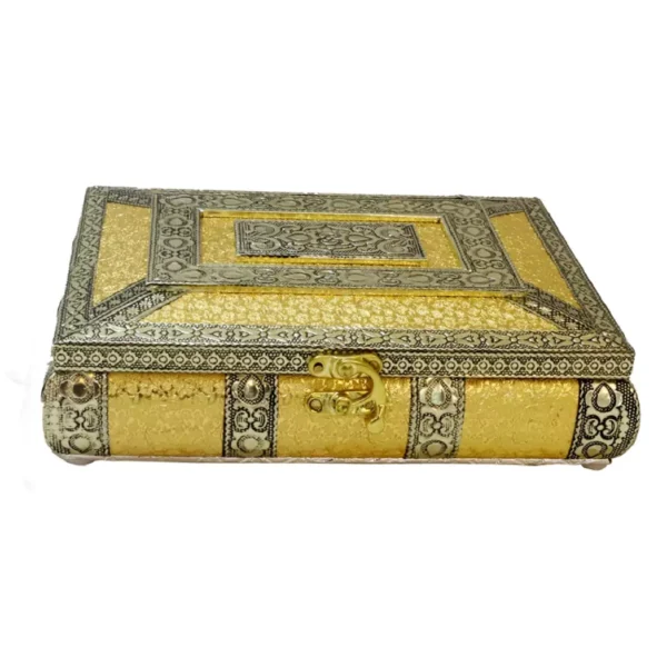 Wooden Dryfruit Box With Resin And Brass