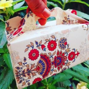 Floral Gift box with single Meenakari Glass