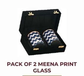 Corporate Gift- Set of 2 Meenakari Copper glasses in a gift box