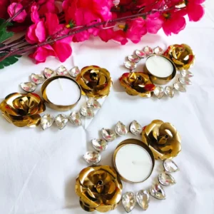 Metal Rose Diyas