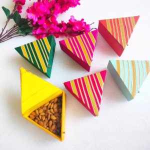 Gota Triangular Diwali Dry Fruit Box