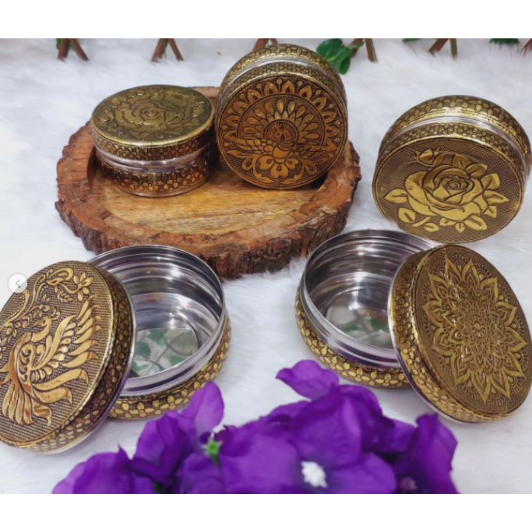 Meenakari oxidised Tiffin box Prashaa Gifts