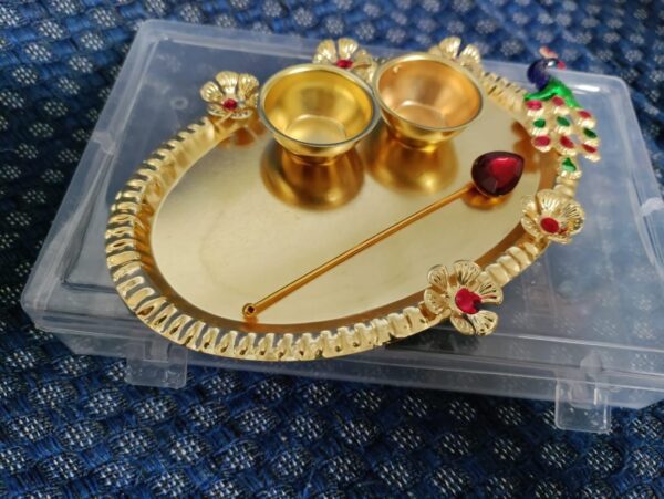 Peacock Haldi kumkum platter