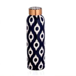 Corporate Gift - Beautiful Blue with White diamond stripsCopper water bottle