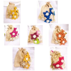 Jute Potlis with Jute flowers