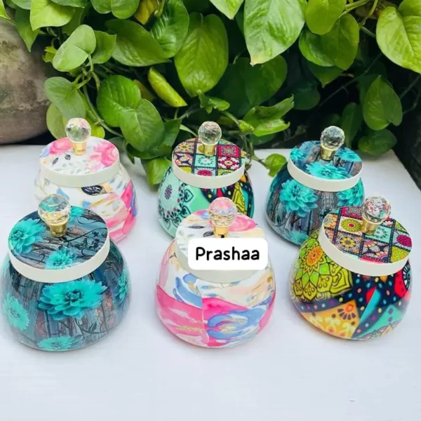 Floral and Colorful Pichwai jars combo 4 Inches