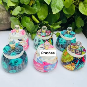 Floral and Colorful Pichwai jars combo 5 Inches