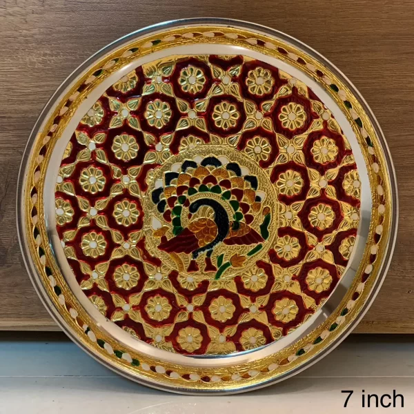 Meenakari Maroon Plate 7 Inch
