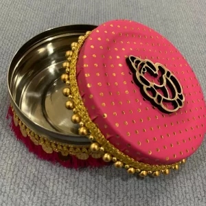 Meenakari Handicraft Pink Dabba 4 Inch