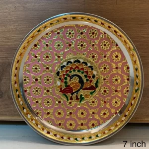 Meenakari Pink Plate 7 Inch