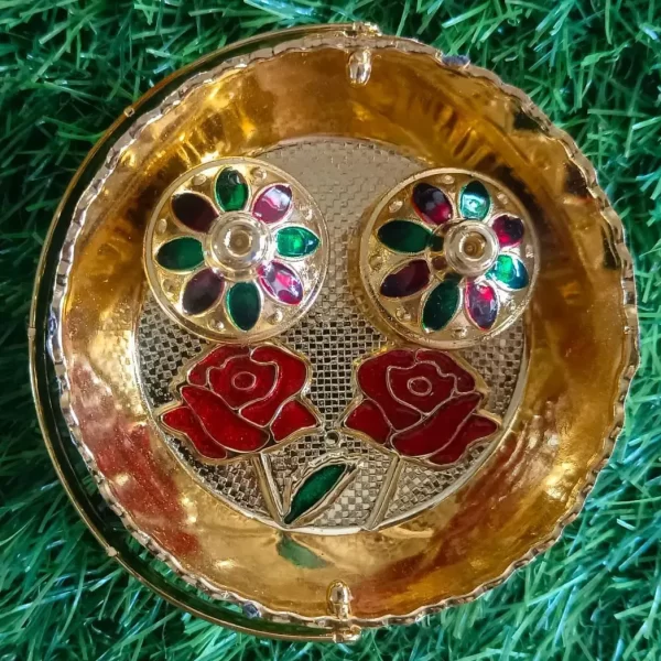 Basket Shape Meenakari Work Haldi/Kum Kum Platter