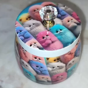 Cute Kitty Metal Container