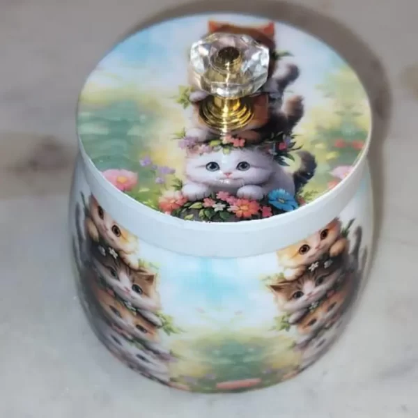 Cute Kitty Metal Container