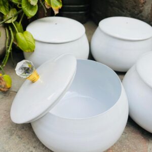 Rich White Container 6 Inch