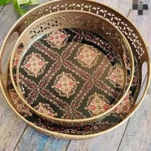 Black Pichwai Round Trays