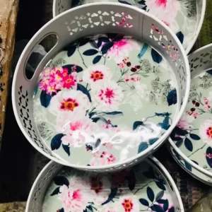 Floral Garden Round Tray