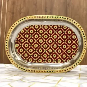 Meenakari Maroon Tray