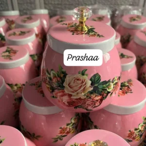 Rose floral Pichwai Jars