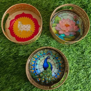 Round Pichwai Tray with Multi Desgins