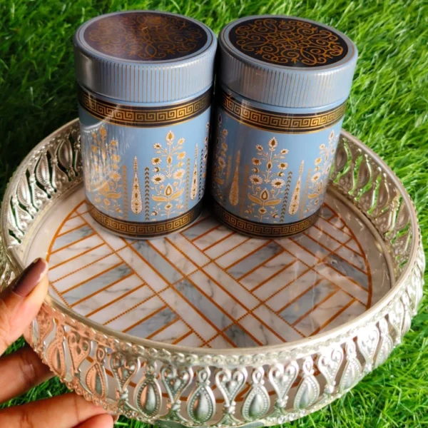 Digital Print German Silver Trays with Matching Tins Combo