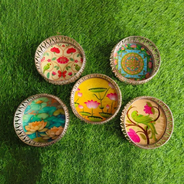 Floral Edition German Silver Pichwai Trays