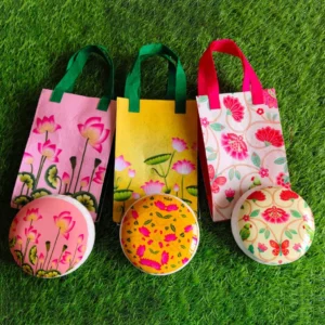 Pichwai Combo Felt Bags with Matching Digital Printed Jars
