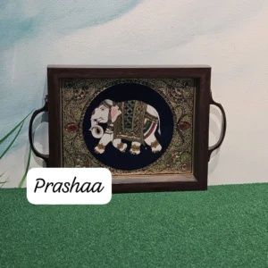 Reverse Glass Acrylic trays - Navy Blue Elephant