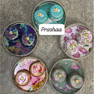 German Silver Coated Tray with Two Jars German Silver Coated Tray with Two Jars