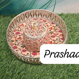 German Silver Tray with Light Yellow Floral Jar – Floral Combo