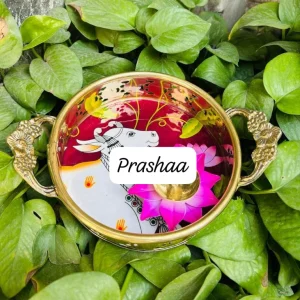 Pure Brass Pichwai Trays And Diya combo