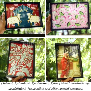 Red Twin Peacock Thamboolam Trays