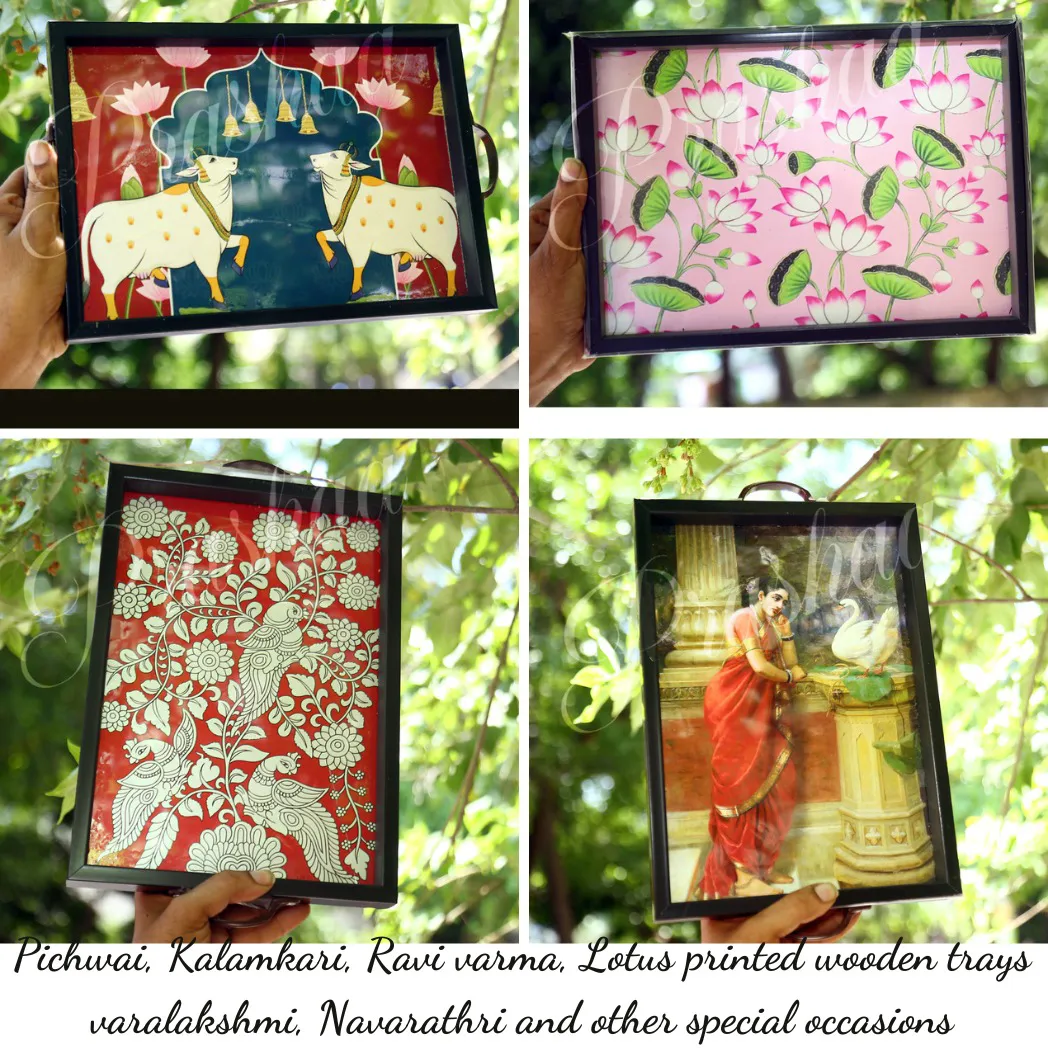 Red Twin Peacock Thamboolam Trays Red Twin Peacock Thamboolam Trays
