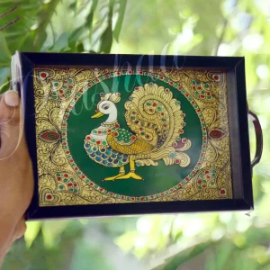 Red Twin Peacock Thamboolam Trays