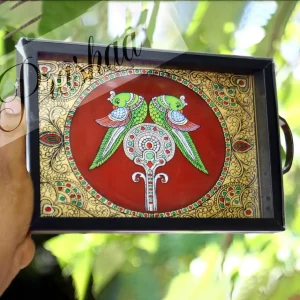 Red Twin Peacock Thamboolam Trays