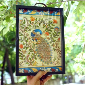Red Twin Peacock Thamboolam Trays