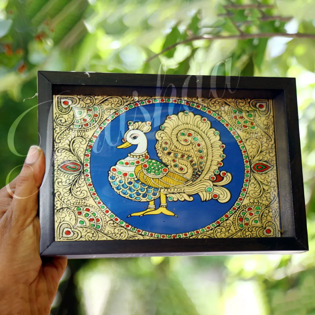Royal Blue Peacock Thamboolam Trays