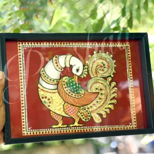 Red Twin Peacock Thamboolam Trays