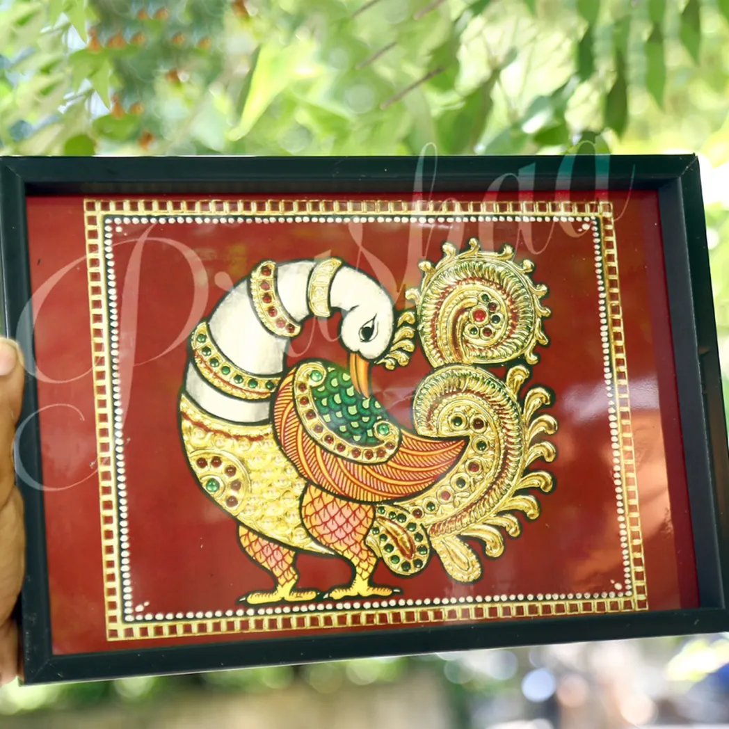 Royal Peacock Red Thamboolam Trays