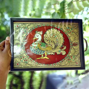 Red Twin Peacock Thamboolam Trays Red Twin Peacock Thamboolam Trays