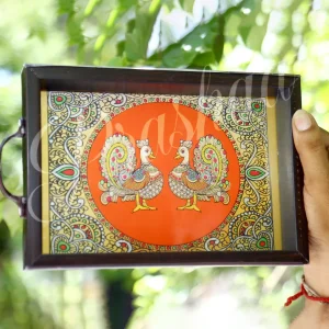 Red Twin Peacock Thamboolam Trays Red Twin Peacock Thamboolam Trays