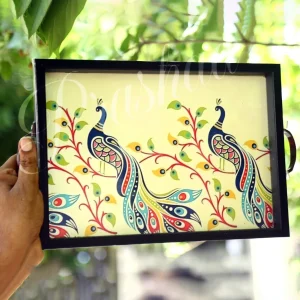 Red Twin Peacock Thamboolam Trays Red Twin Peacock Thamboolam Trays
