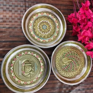Antique Finish Meenakari Trays Antique Finish Meenakari Trays